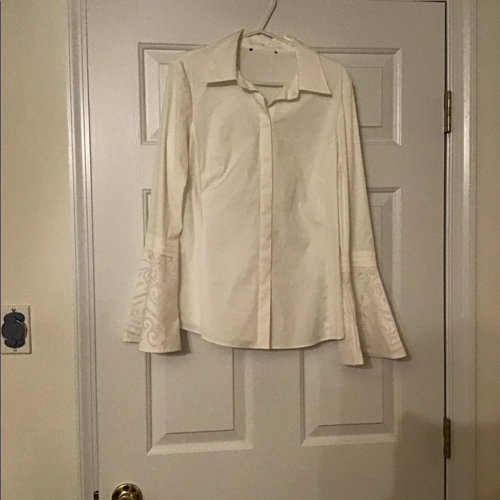 White Floral Button Up Shirt